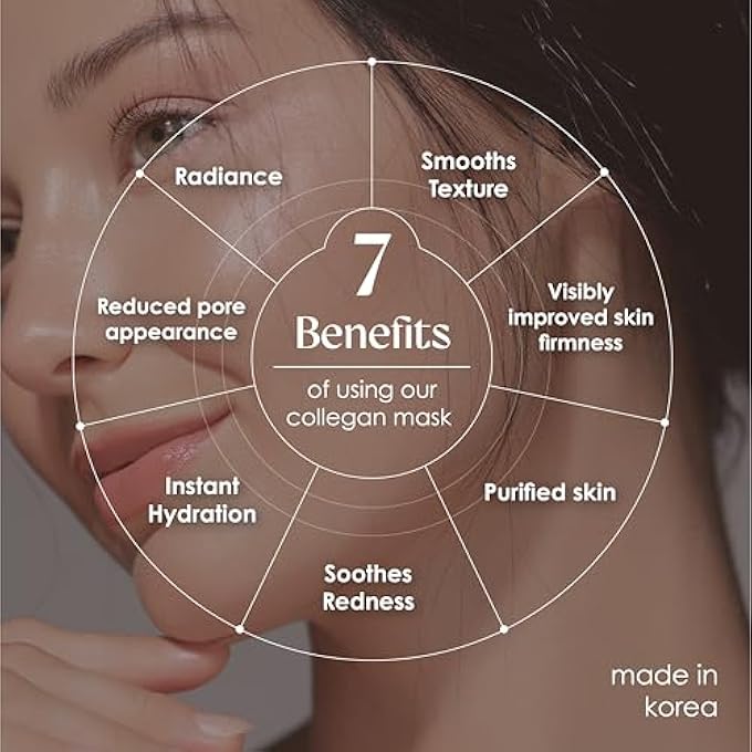 innerest ORIGINAL DERMA BEAUTY COLLAGEN FACE MASKS 24 PK FACE MASK SKIN CARE COLLAGEN ESSENCE SHEET MASKS ASSORTMENT SET FOR BEAUTY & PERSONAL CARE KOREAN FACE MASK - Image 2